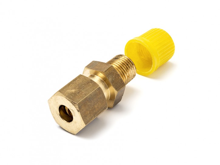 Fühlerverschraubung Messing mit Schneidring 1/4 Zoll / 6mm