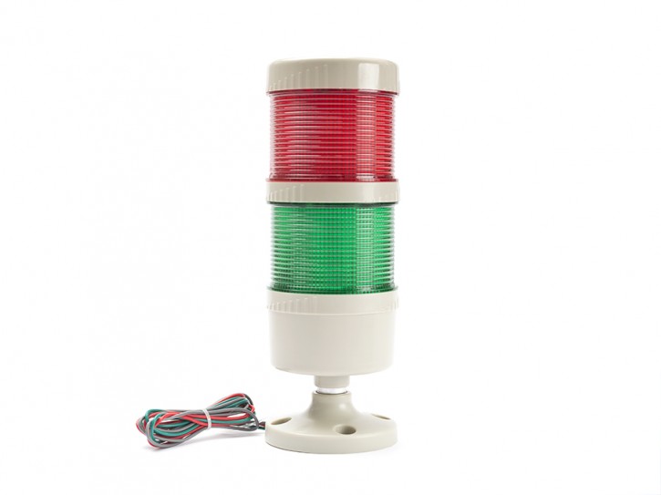 Signalsäule rot-grün LED-Licht mit Signalton (90dB) / 24 VDC