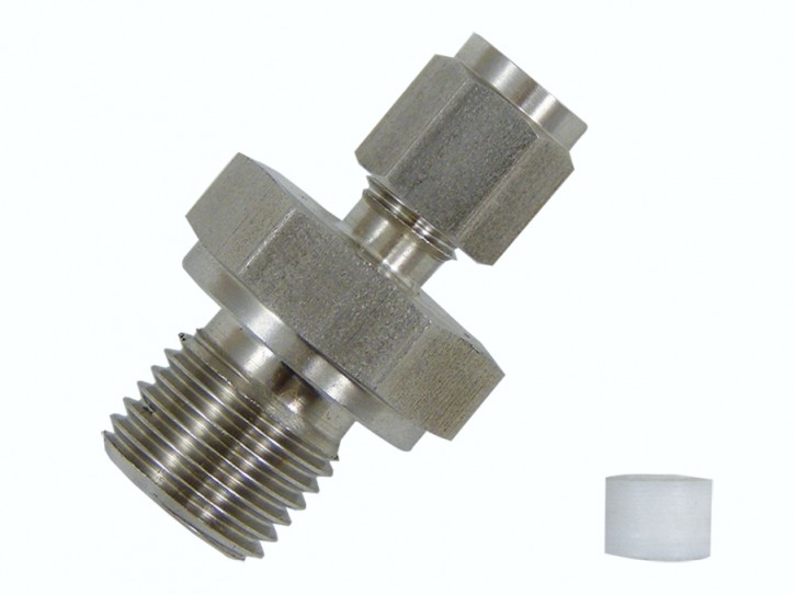 Klemmverschraubung für 3mm Ø mit PTFE Klemmring Gewinde wählbar M8x1 (Feingewinde)