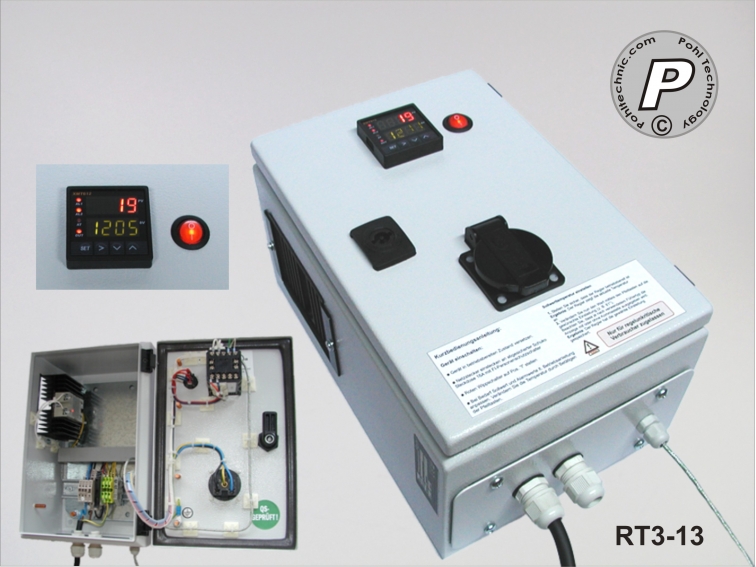 PID Temperaturregler mit Hilfsausgang Relais 5A oder SSR 230V