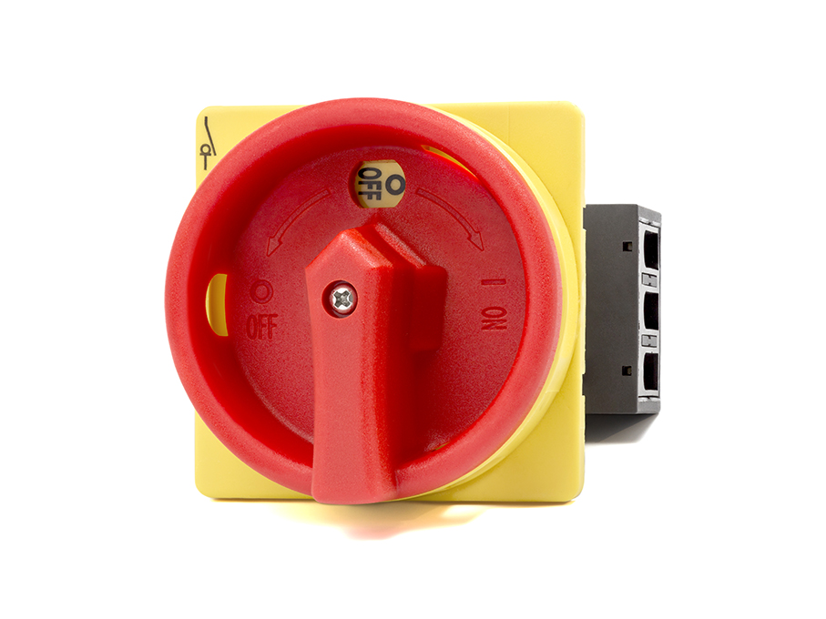 Hauptschalter 3-polig Ein-/Ausschaltung gelb/rot 25 Ampere