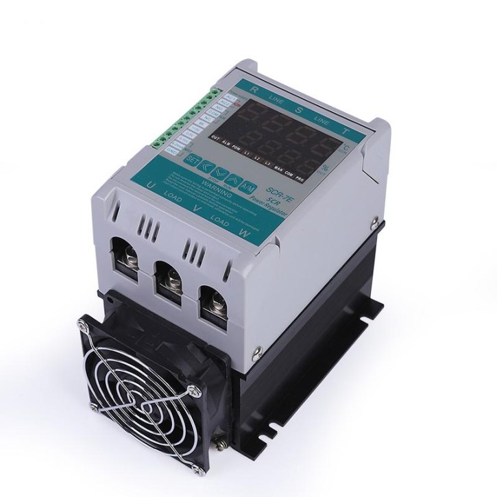 3-phasen Thyristorsteller SCR-Modul 40A, inkl. Sicherungen, Kühlkörper und Lüfter