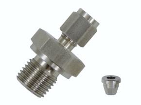 Bonfix Klemmverschraubung - T-Stück Klemm X Klemm X AG - 15mm X 15mm X 12 Messing